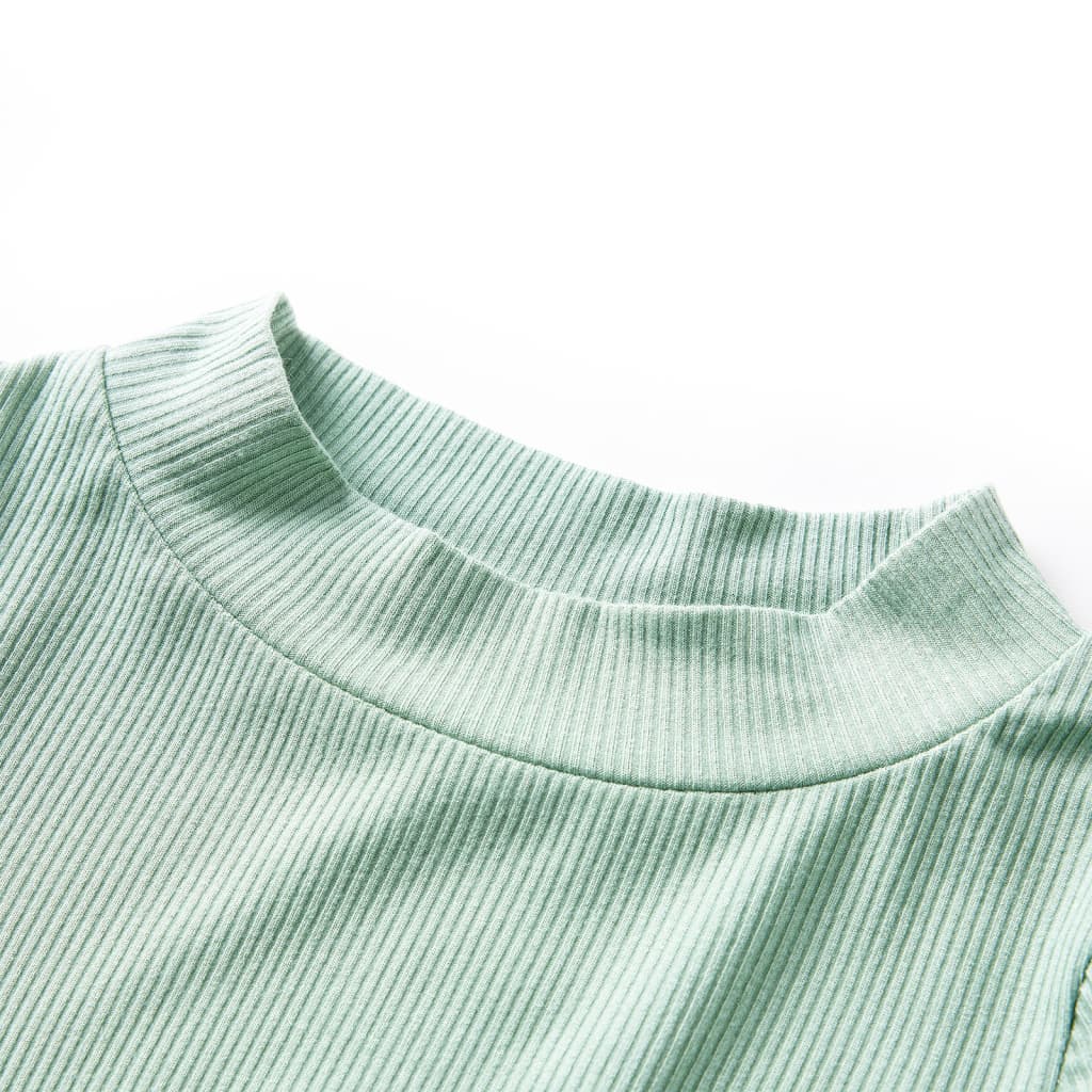 Vidaxl kindershirt met lange mouwen lage col 140 donkermintkleurig