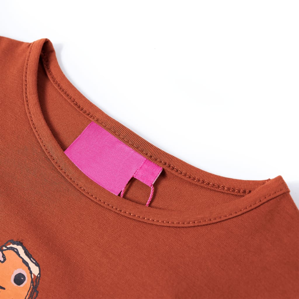 Vidaxl kindershirt met lange mouwen 140 cognackleurig