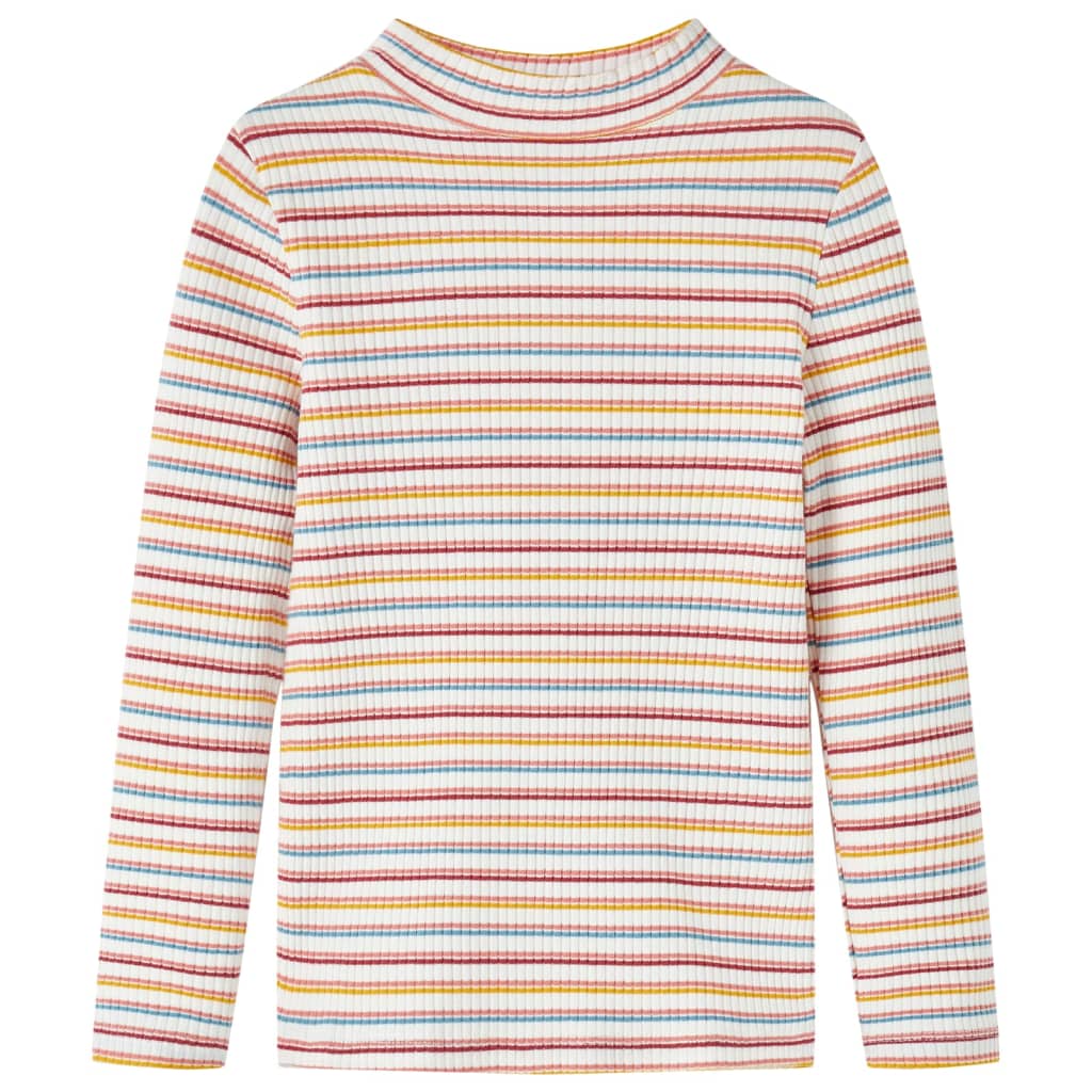 Vidaxl kindershirt met lange mouwen 128 gestreept ecru