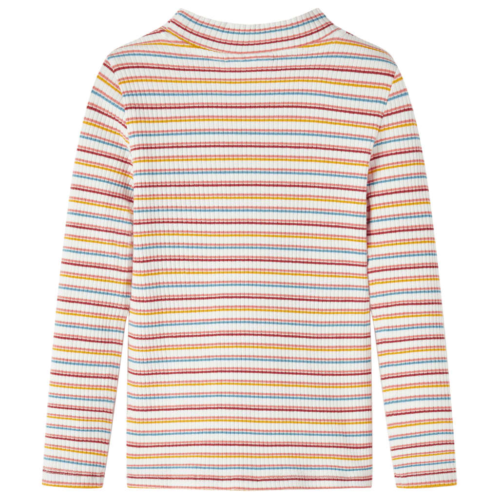 Vidaxl kindershirt met lange mouwen 128 gestreept ecru