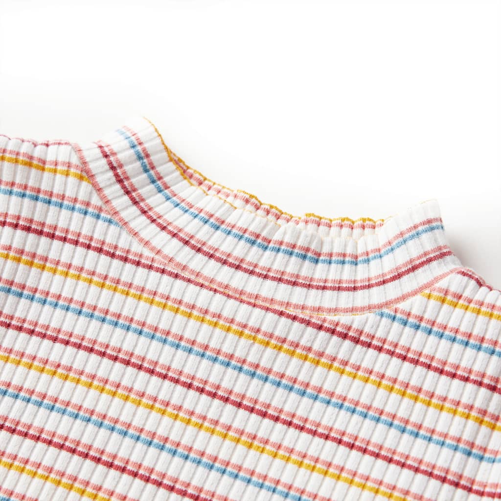 Vidaxl kindershirt met lange mouwen 128 gestreept ecru