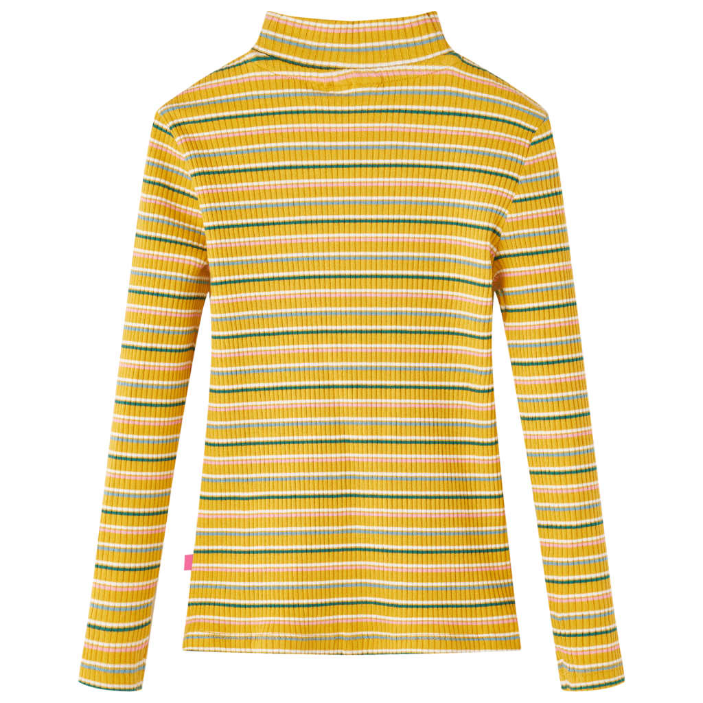 Vidaxl kindershirt met lange mouwen 128 gestreept okerkleurig