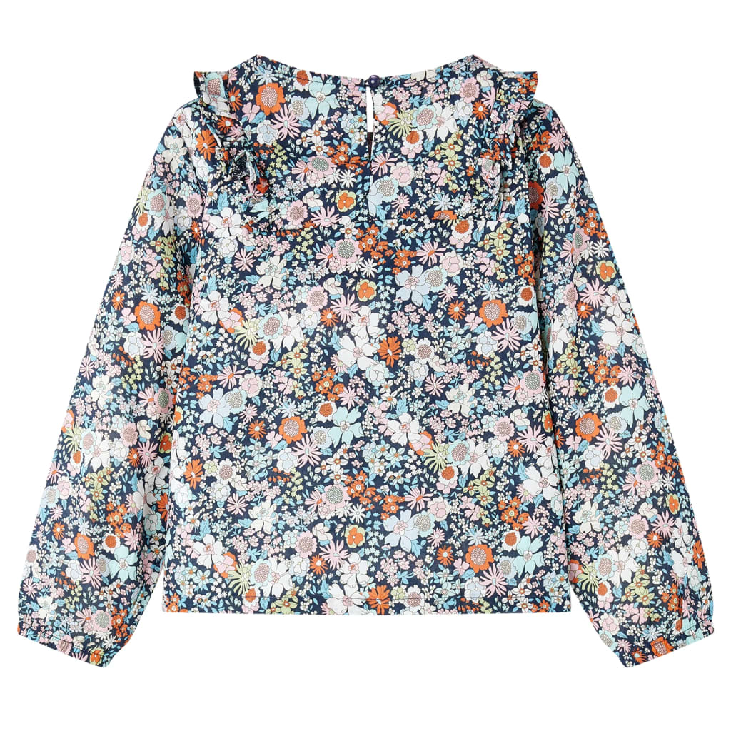 Vidaxl kindershirt met lange mouwen 116 donkerblauw