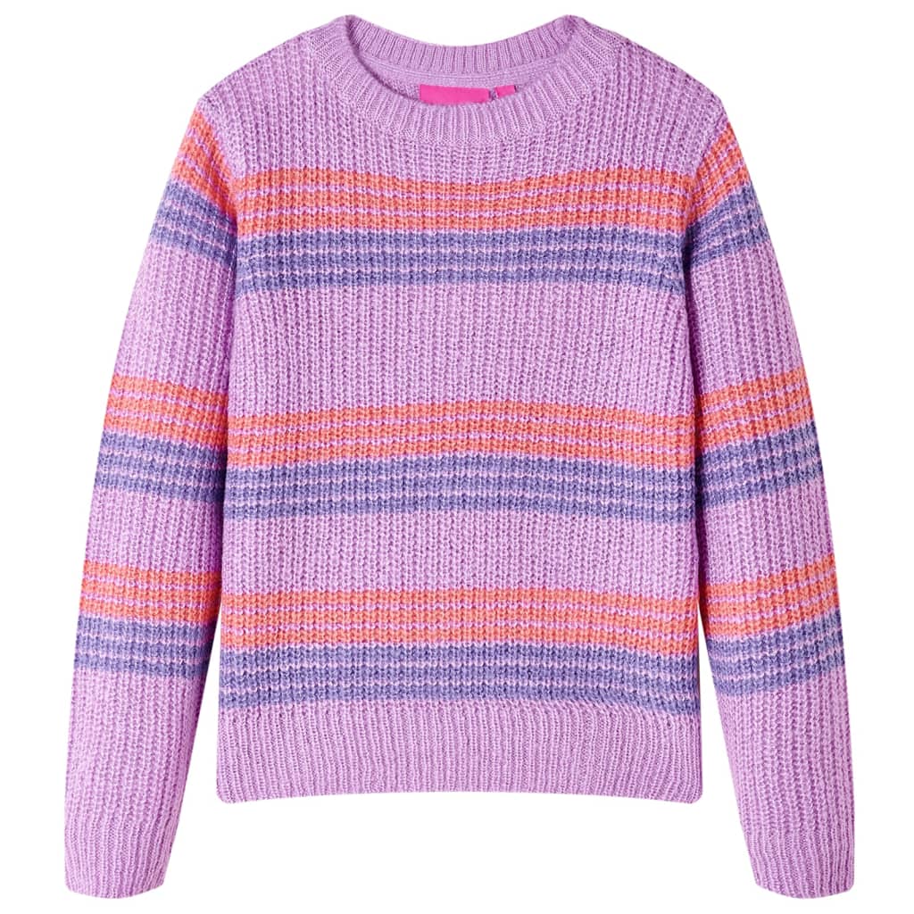 Vidaxl kindertrui gebreid met strepen 92 lila en roze