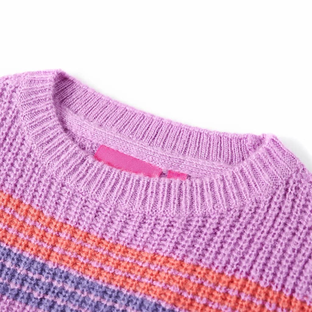 Vidaxl kindertrui gebreid met strepen 104 lila en roze