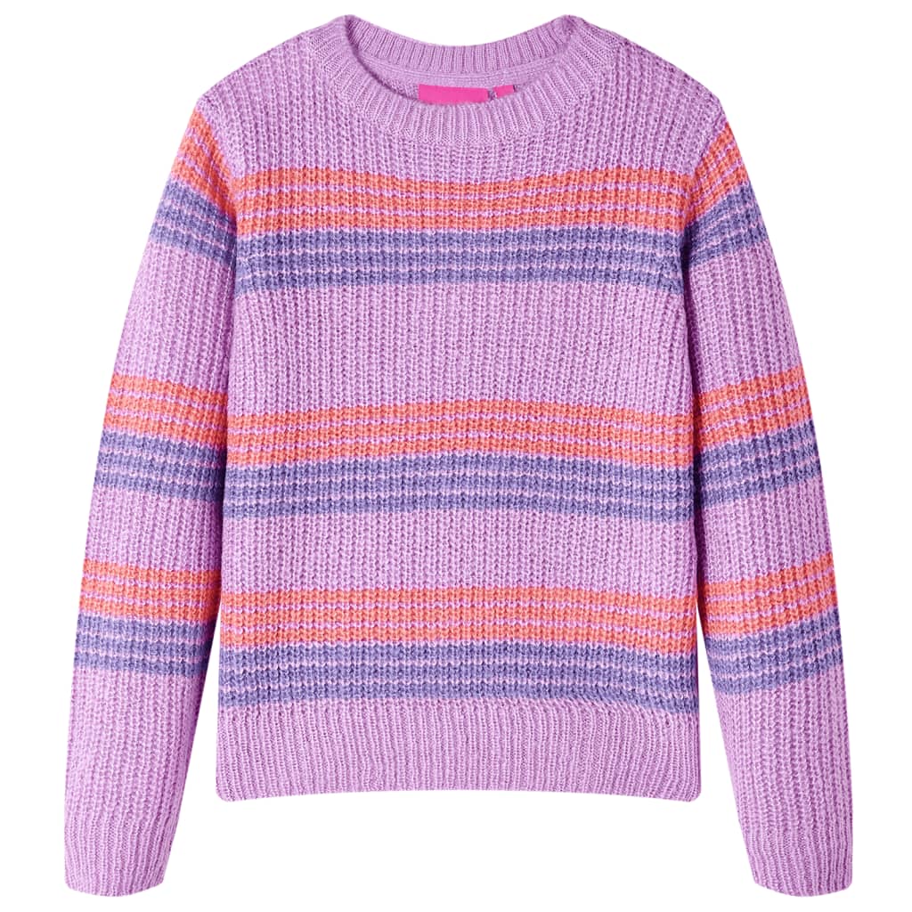 Vidaxl kindertrui gebreid met strepen 128 lila en roze
