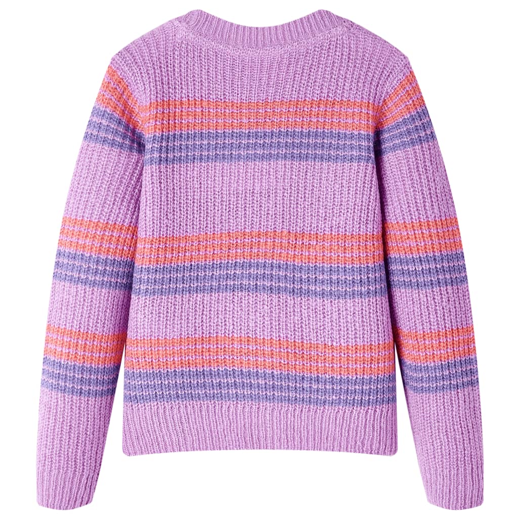 Vidaxl kindertrui gebreid met strepen 128 lila en roze