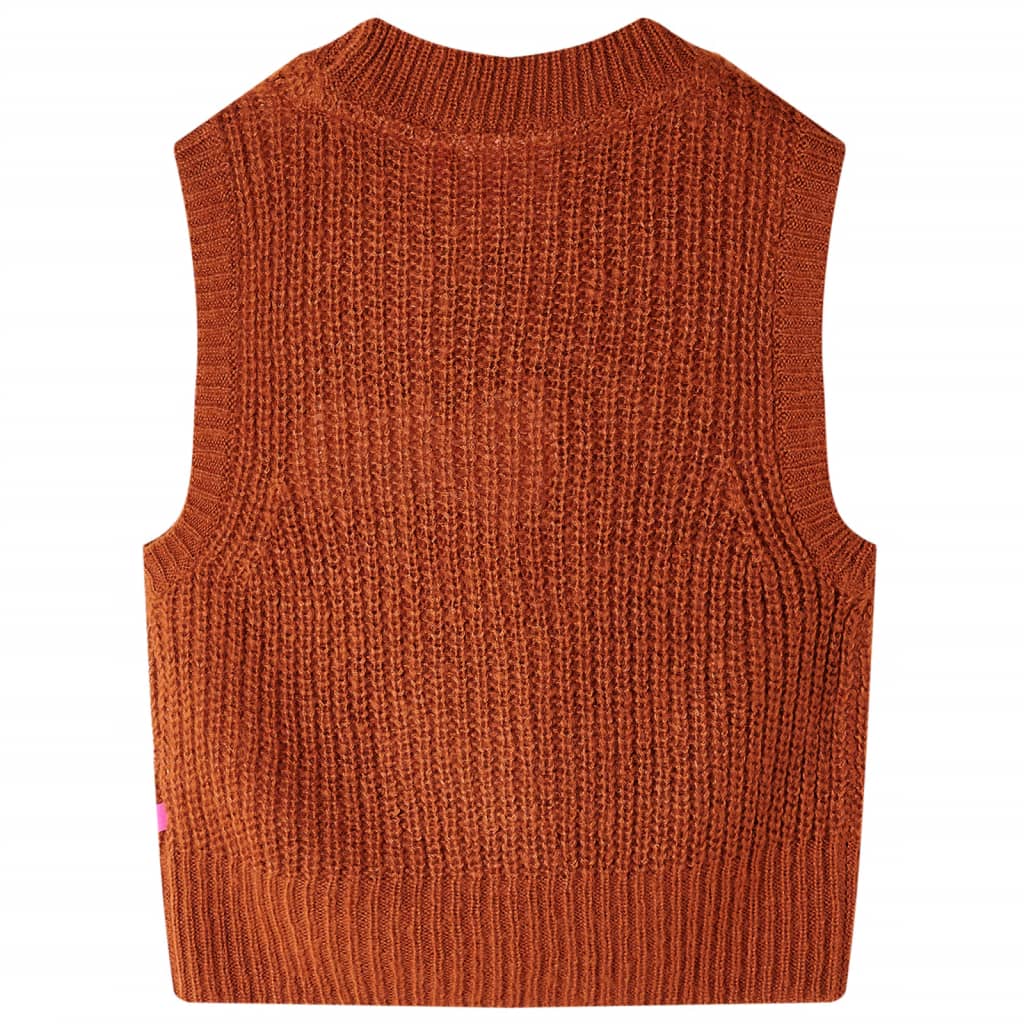 Vidaxl kinderspencer gebreid 140 cognackleurig
