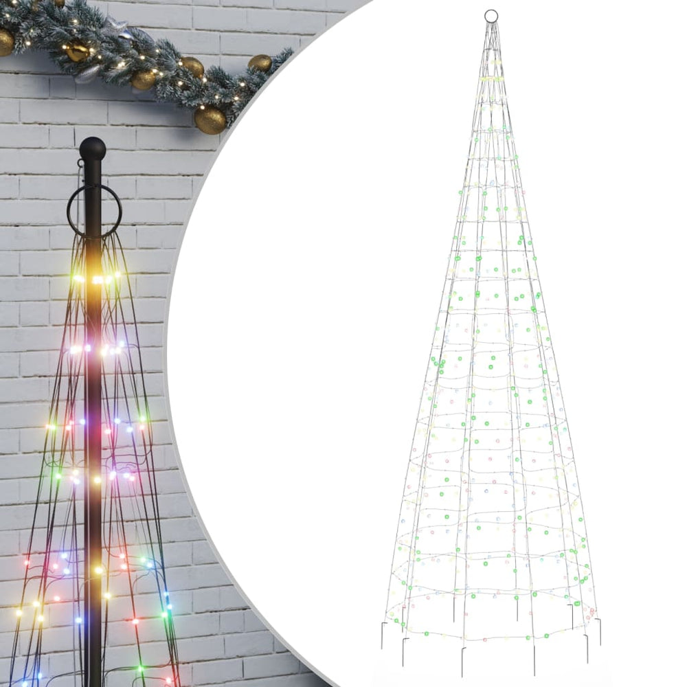 Vidaxl led-kerstboom 550 leds kleurrijk 300 cm