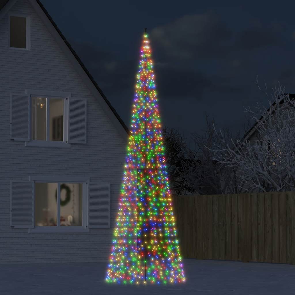 Vidaxl led-kerstboom aan vlaggenmast 1534 leds kleurrijk 500 cm