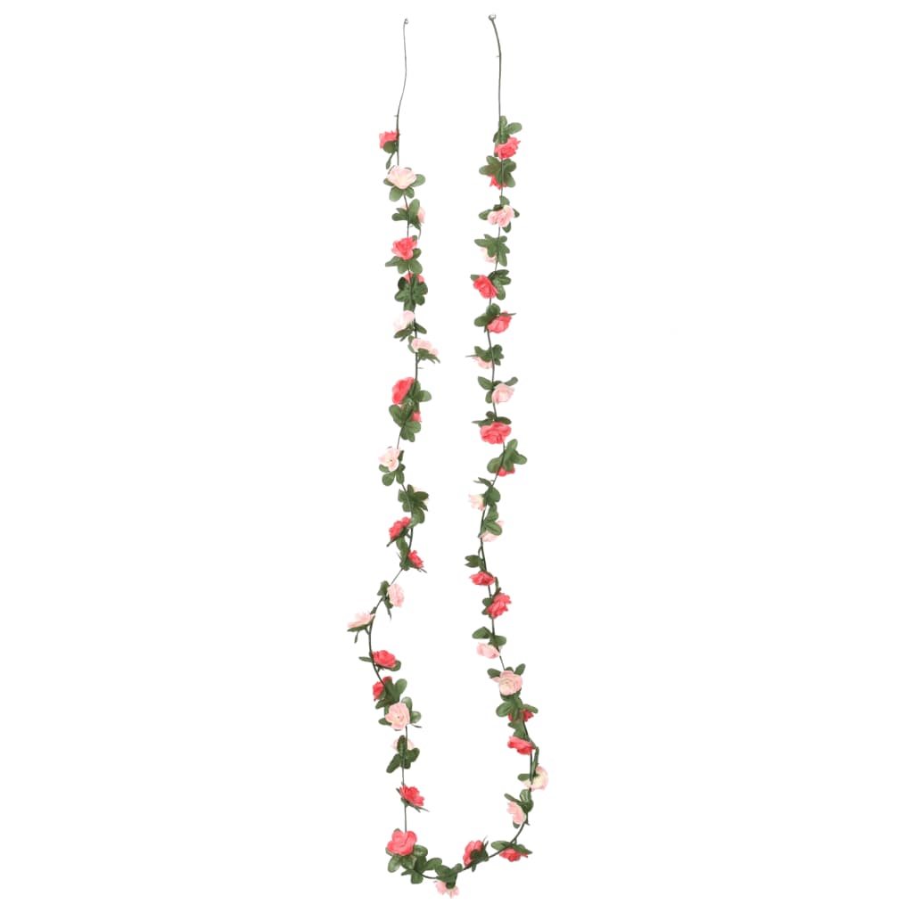 Vidaxl kerstslingers met bloemen 6 st 250 cm lente roze