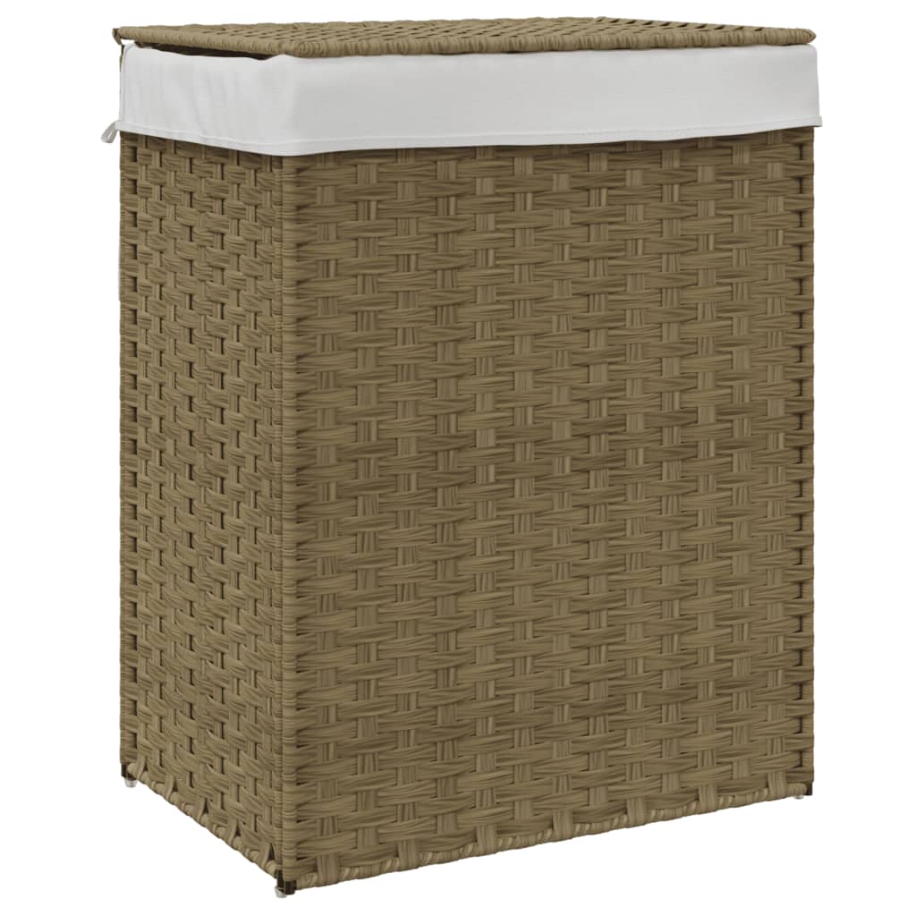 Vidaxl wasmand met deksel 46x33x60 cm poly rotan