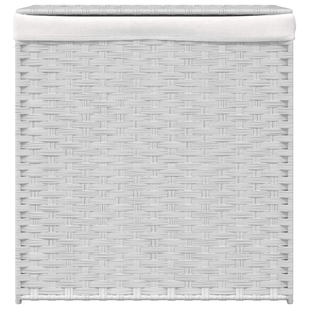 Vidaxl wasmand met 2 vakken 53x35x57 cm poly rotan wit