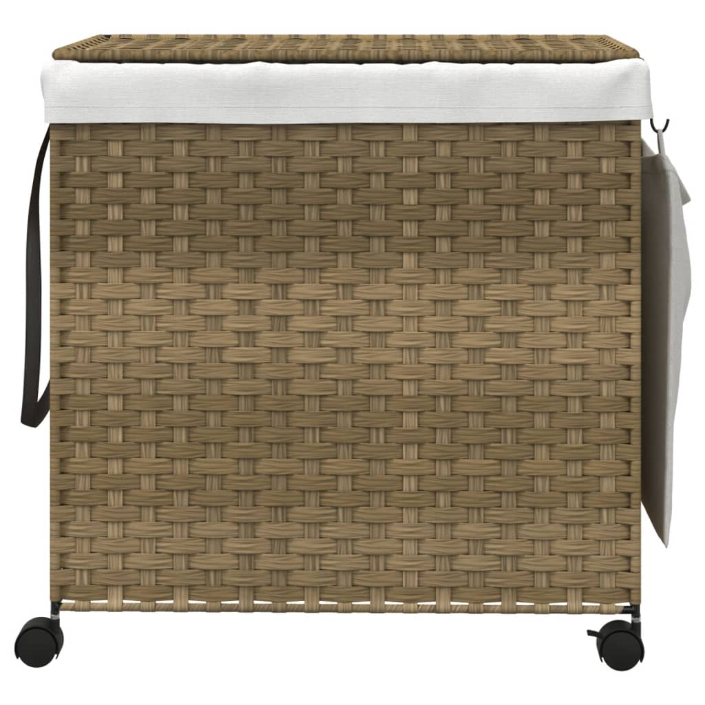 Vidaxl wasmand op wielen 60x35x60,5 cm rotan