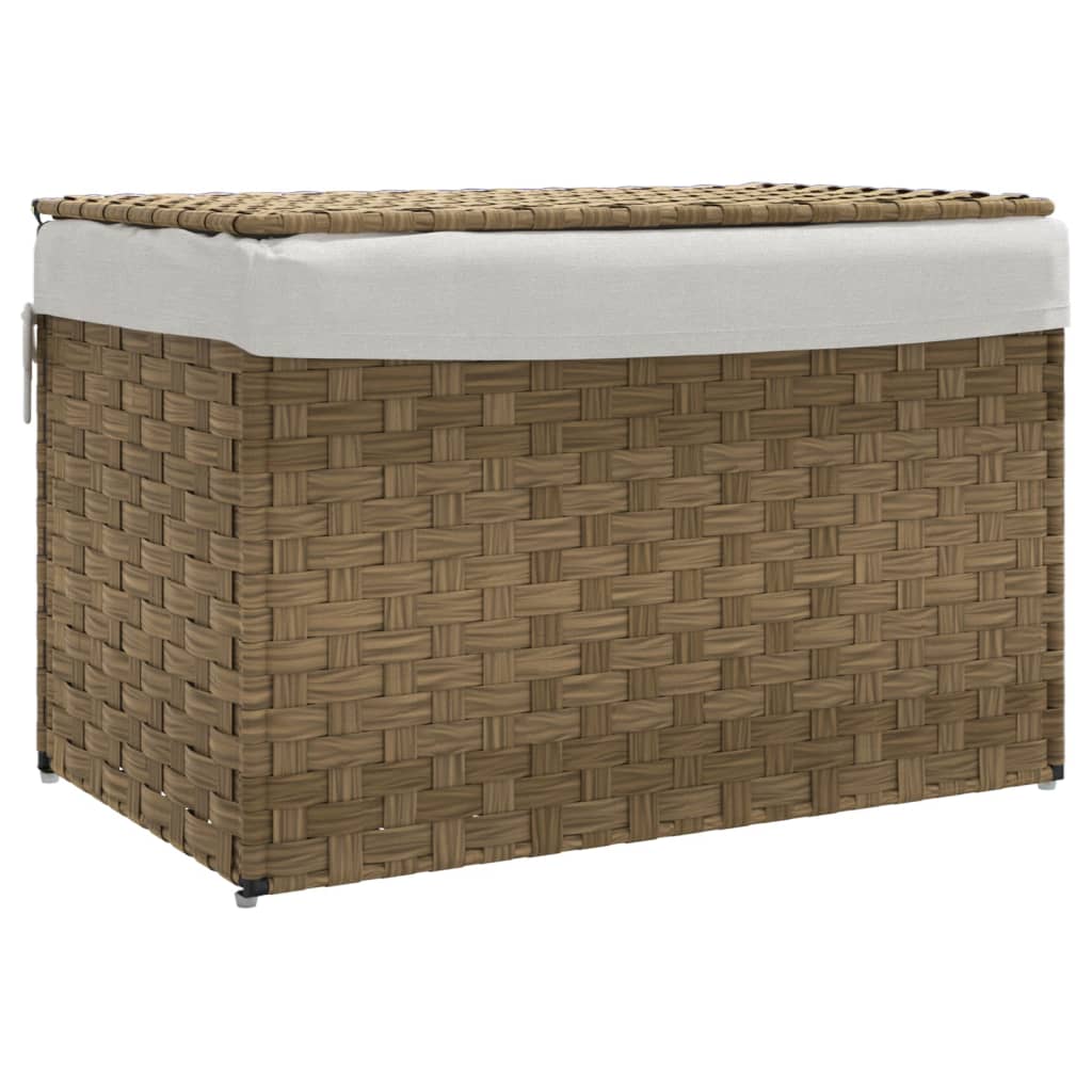 Vidaxl wasmand met deksel 55,5x35x34 cm poly rotan