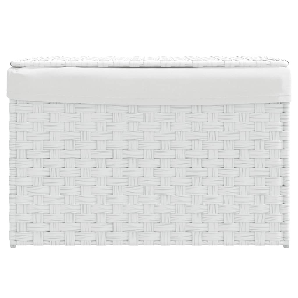 Vidaxl wasmand met deksel 55,5x35x34 cm poly rotan wit