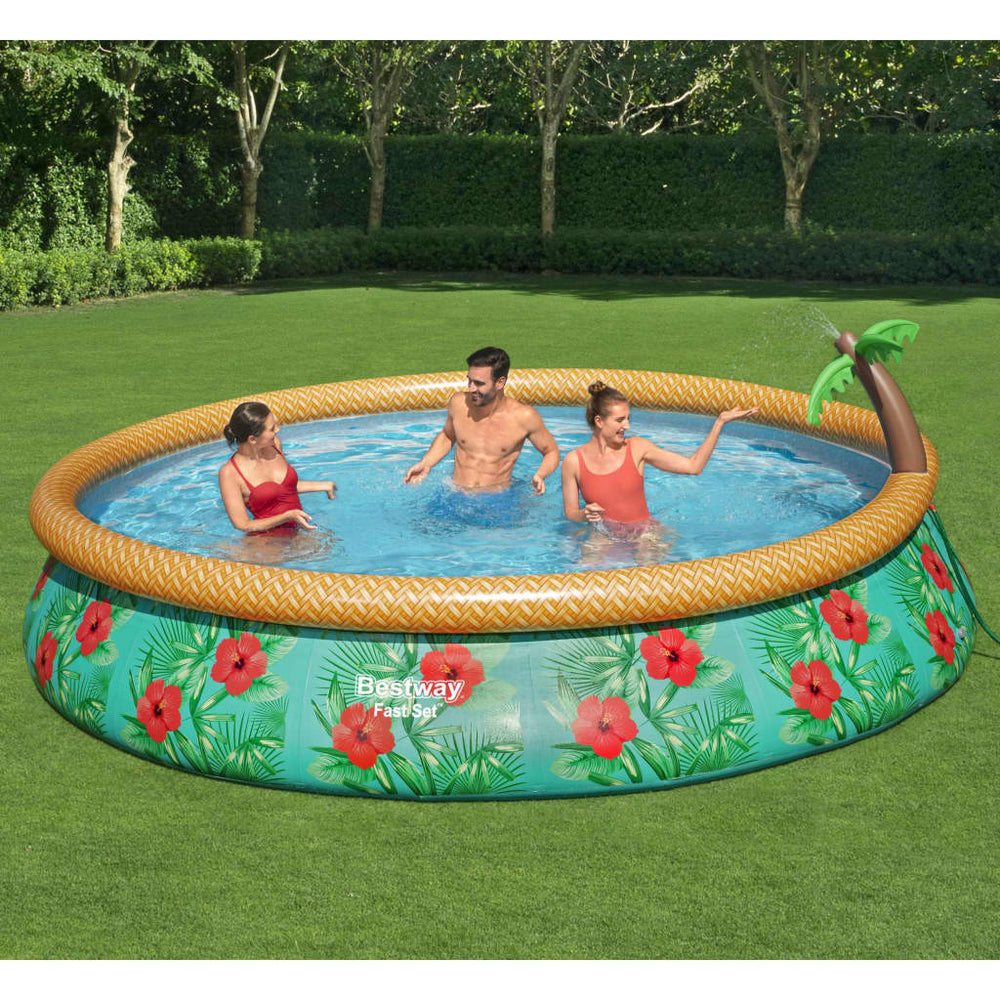 Bestway snelset zwembadset paradise palms opblaasbaar 457x84 cm