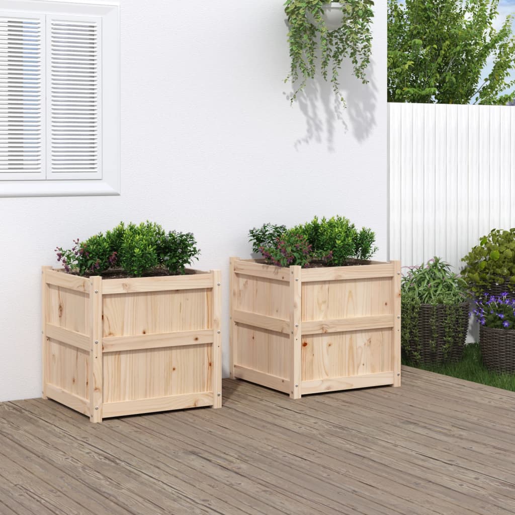 Vidaxl plantenbakken 2 st cm massief groenhout