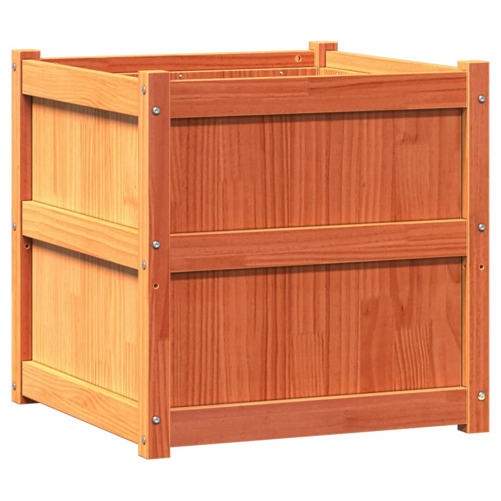 Vidaxl plantenbak 60x60x60 cm massief groenenhout wasbruin