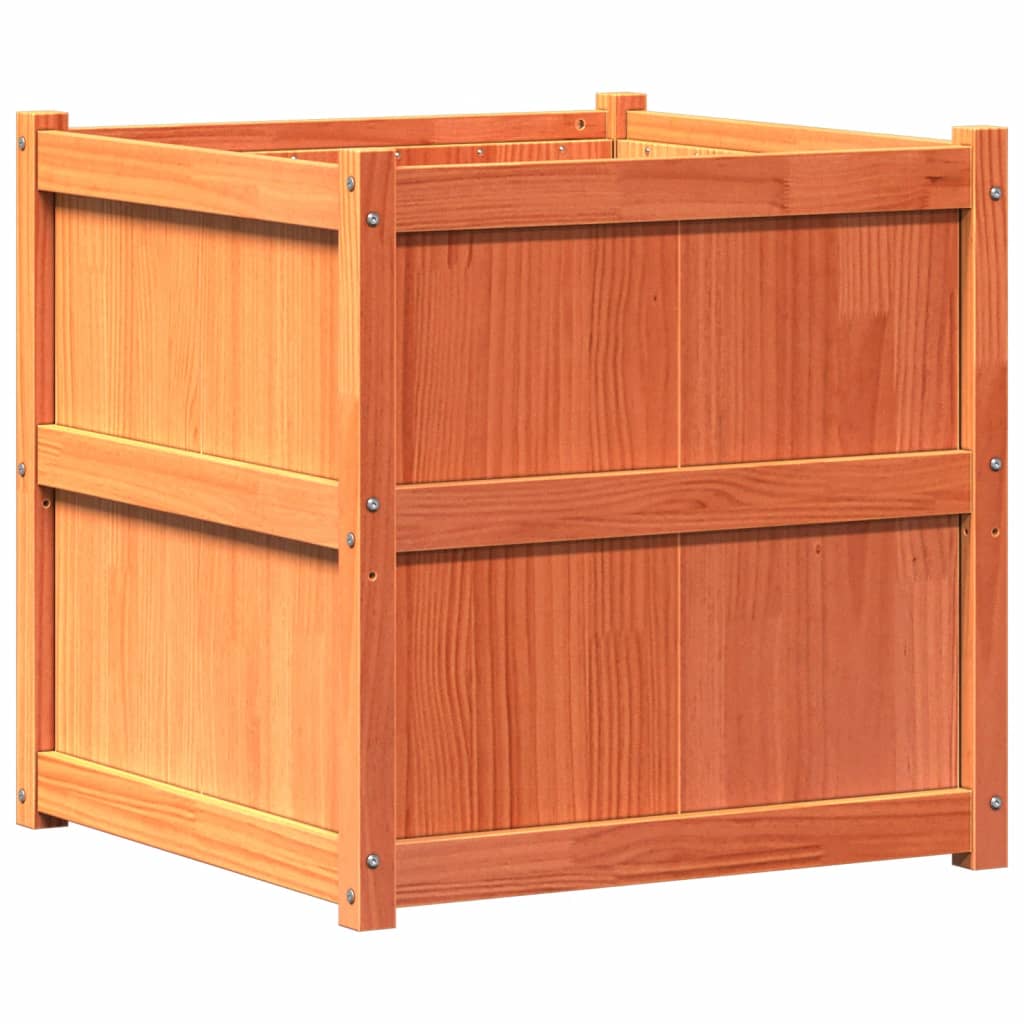 Vidaxl plantenbak 70x70x70 cm massief groenhout wasbruin