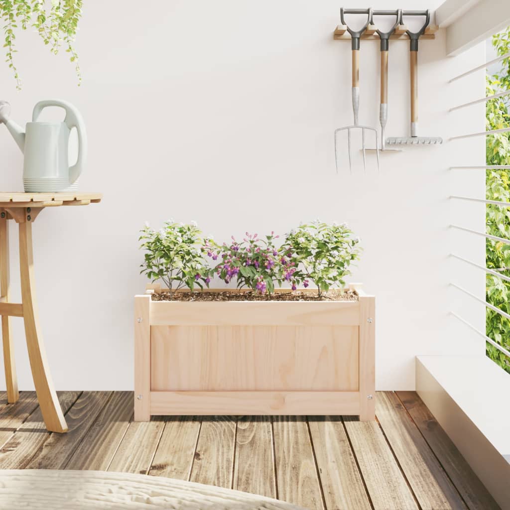 Vidaxl plantenbak 60x31x31 cm massief groenhout
