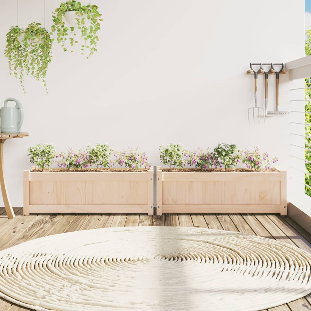 Vidaxl plantenbakken 2 st cm massief groenhout
