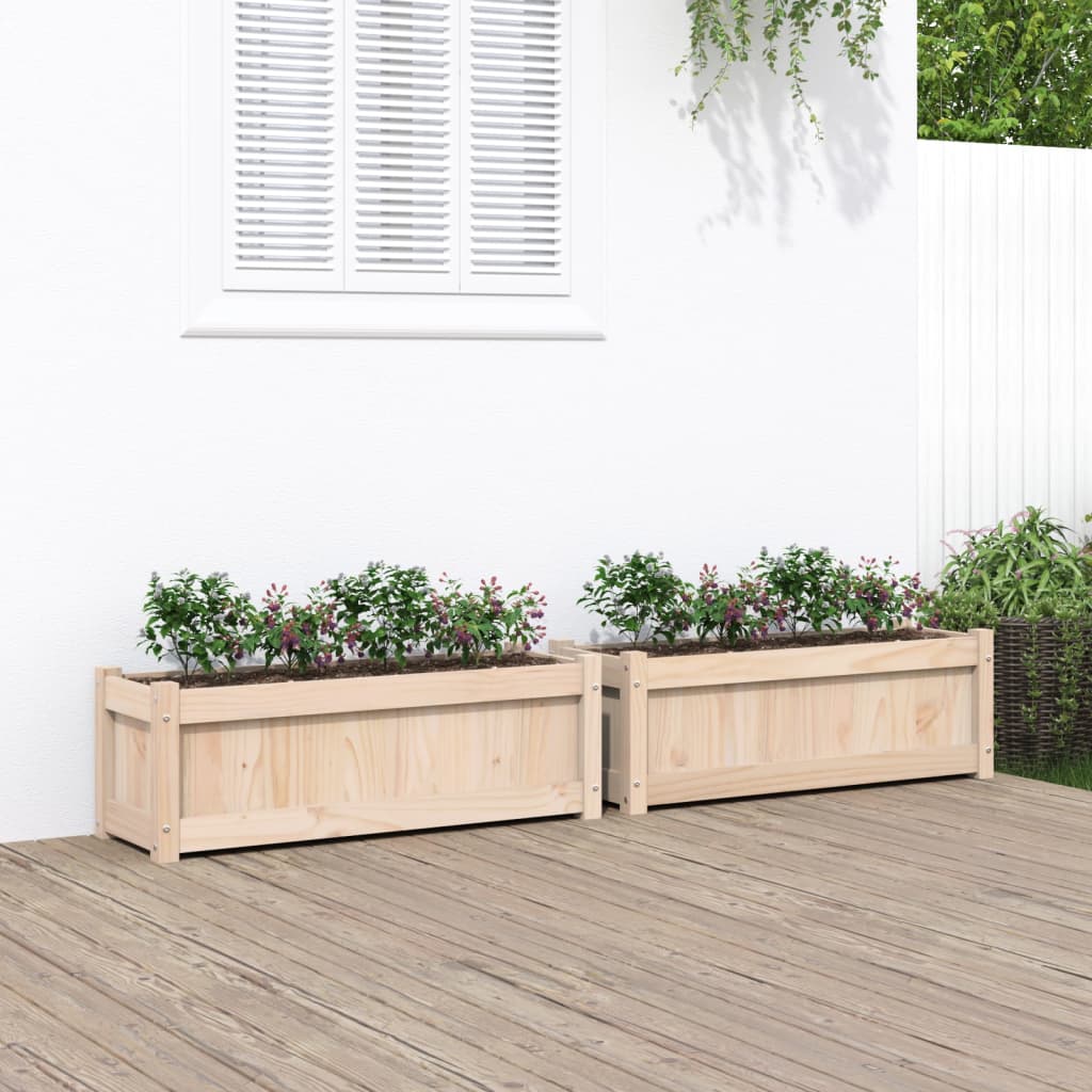 Vidaxl plantenbakken 2 st cm massief groenhout
