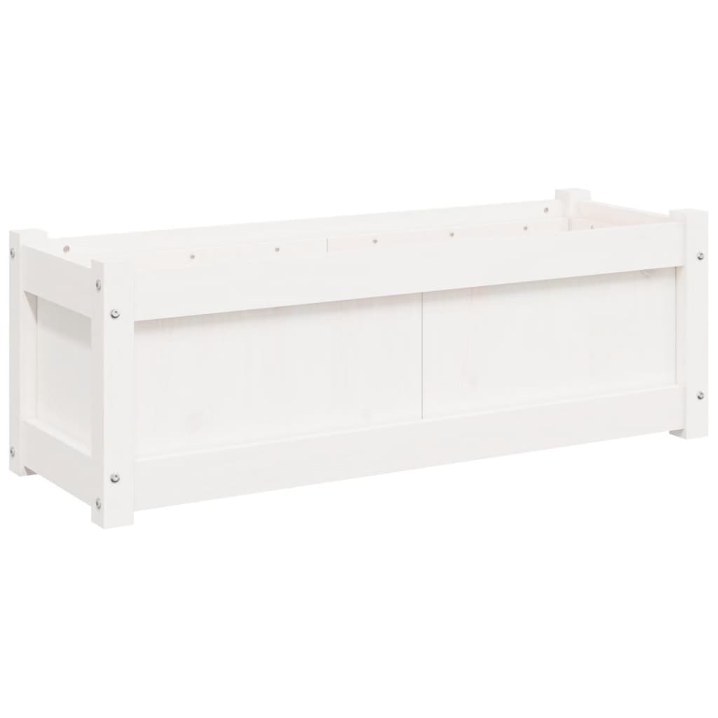Vidaxl plantenbak 90x31x31 cm massief groenhout wit