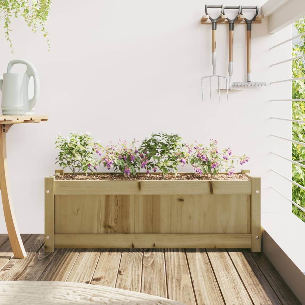 Vidaxl plantenbak 90x31x31 cm geïmpregneerd groenenhout