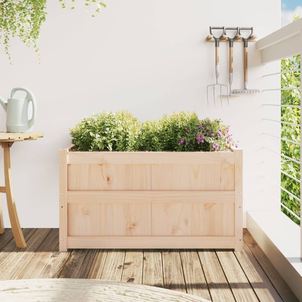 Vidaxl plantenbak 90x50x50 cm massief groenhout