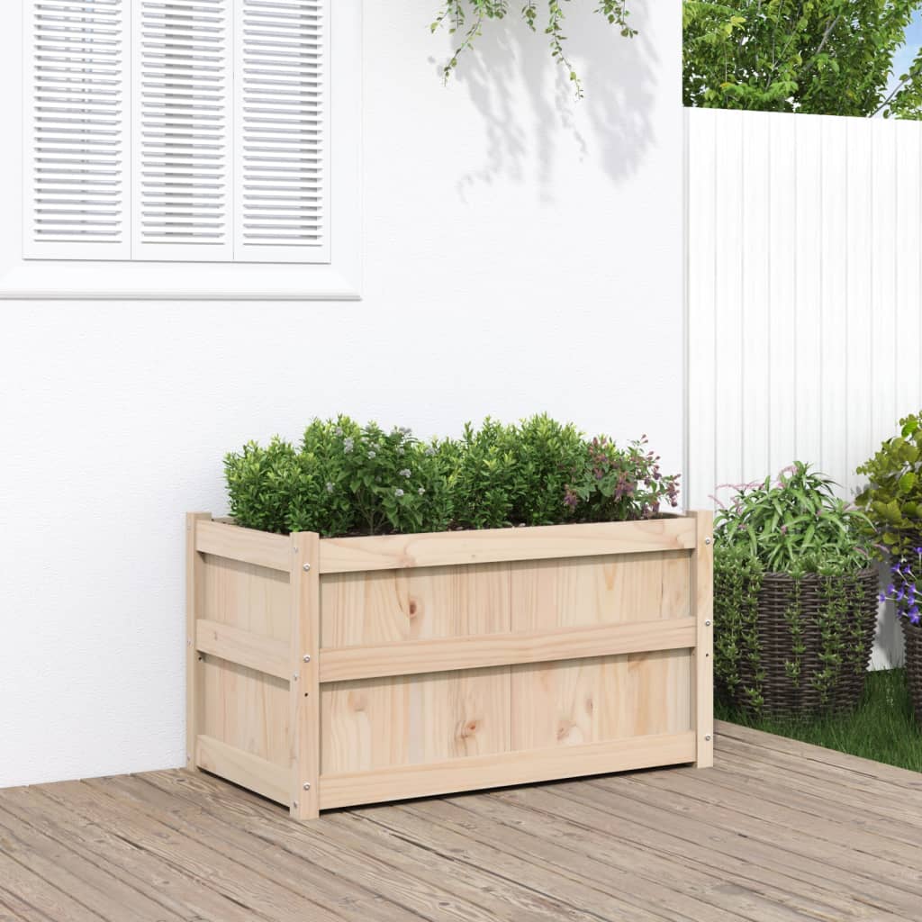 Vidaxl plantenbak 90x50x50 cm massief groenhout