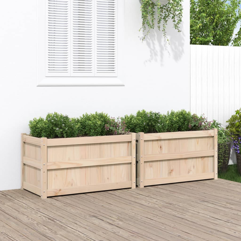 Vidaxl plantenbakken 2 st cm massief groenhout