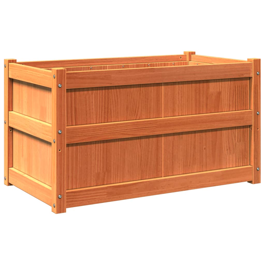 Vidaxl plantenbak 90x50x50 cm massief groenenhout wasbruin
