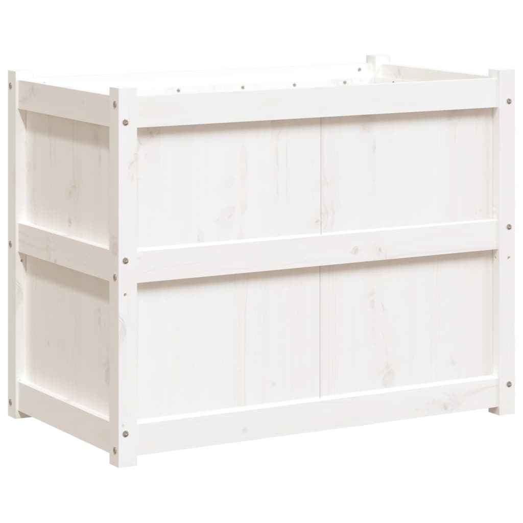 Vidaxl plantenbak 90x50x70 cm massief groenhout wit