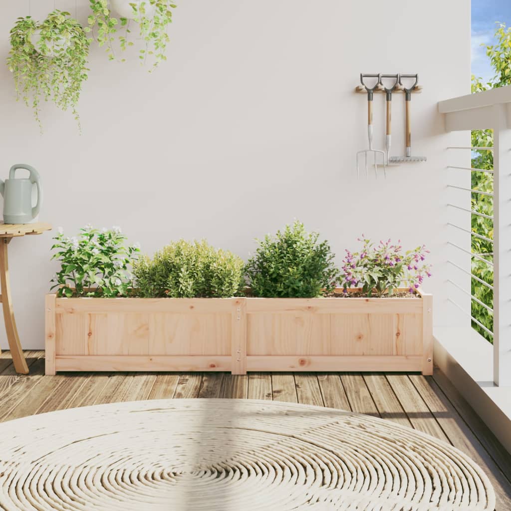 Vidaxl plantenbak 150x31x31 cm massief groenhout