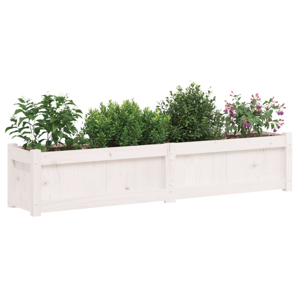 Vidaxl plantenbakken 2 st cm massief groenhout wit