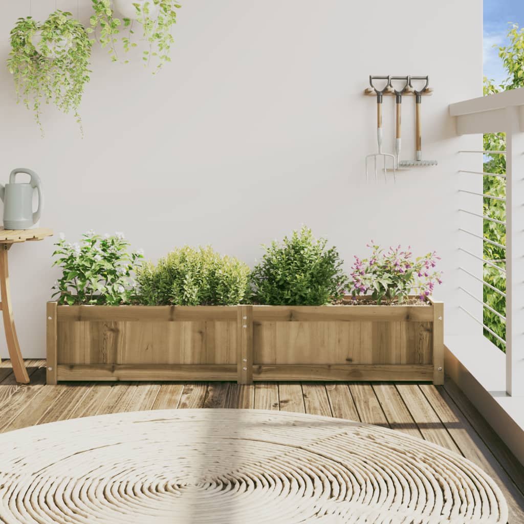 VidaXL Plantenbak 150x31x31 cm geïmpregneerd groenenhout
