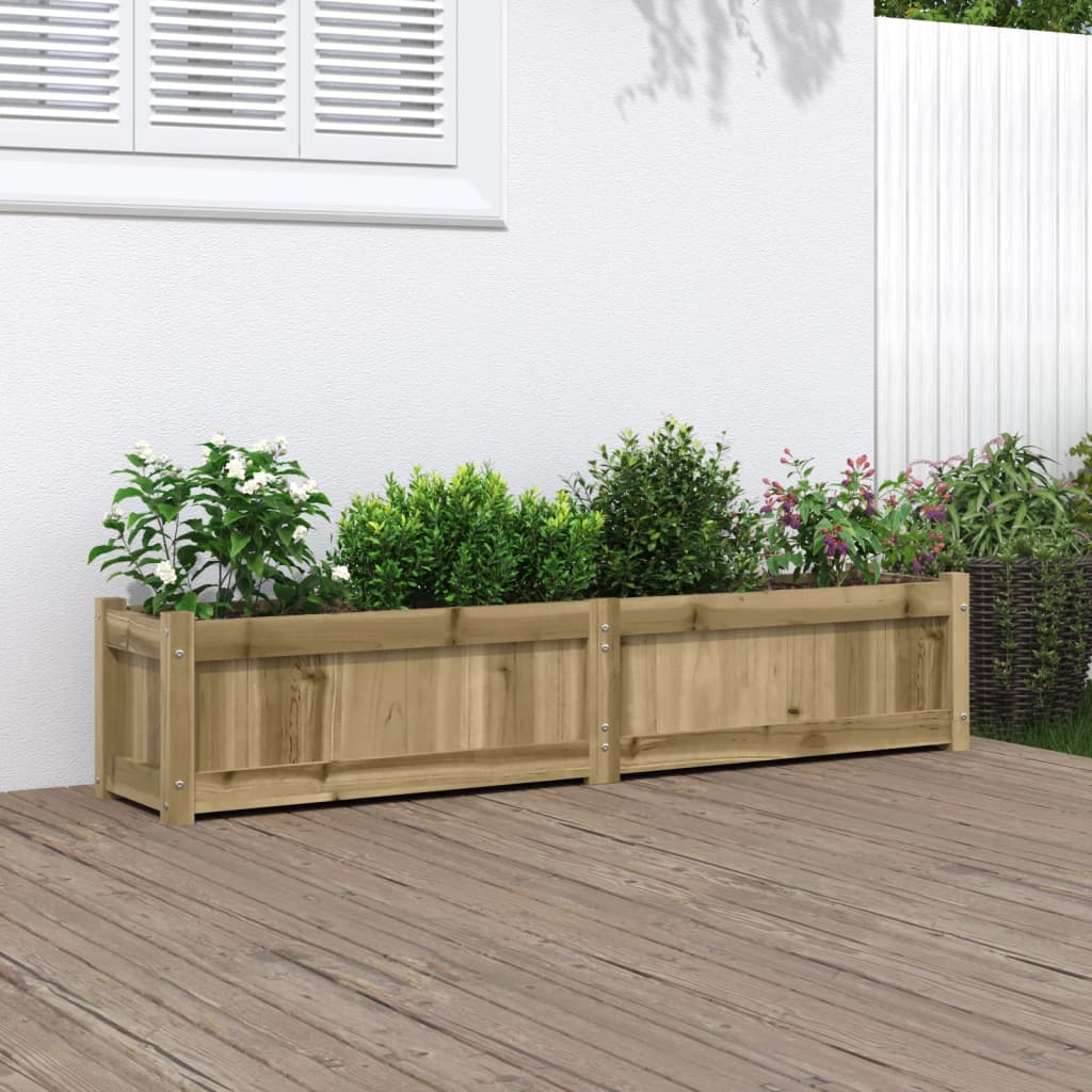 VidaXL Plantenbak 150x31x31 cm geïmpregneerd groenenhout