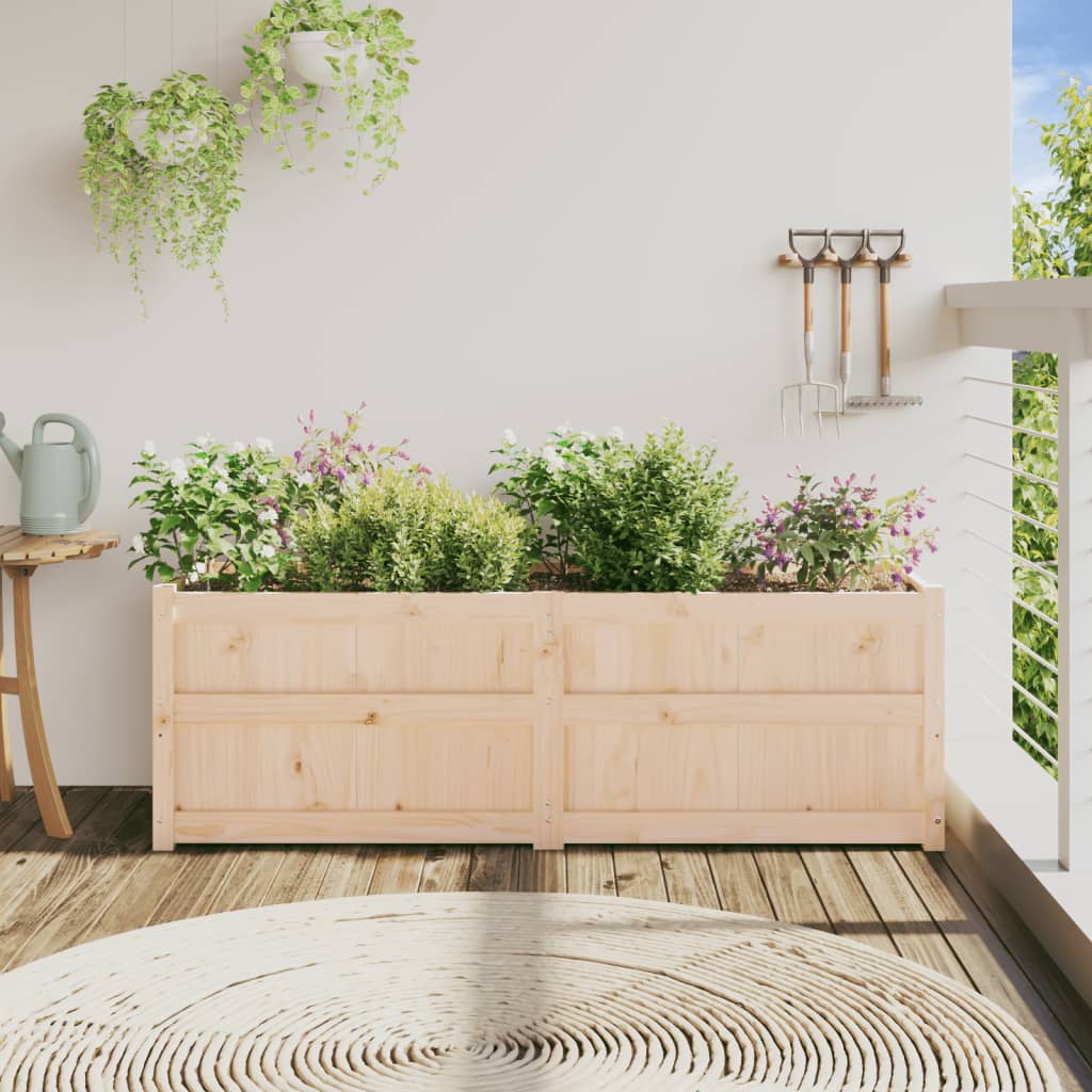Vidaxl plantenbak 150x50x50 cm massief groenhout