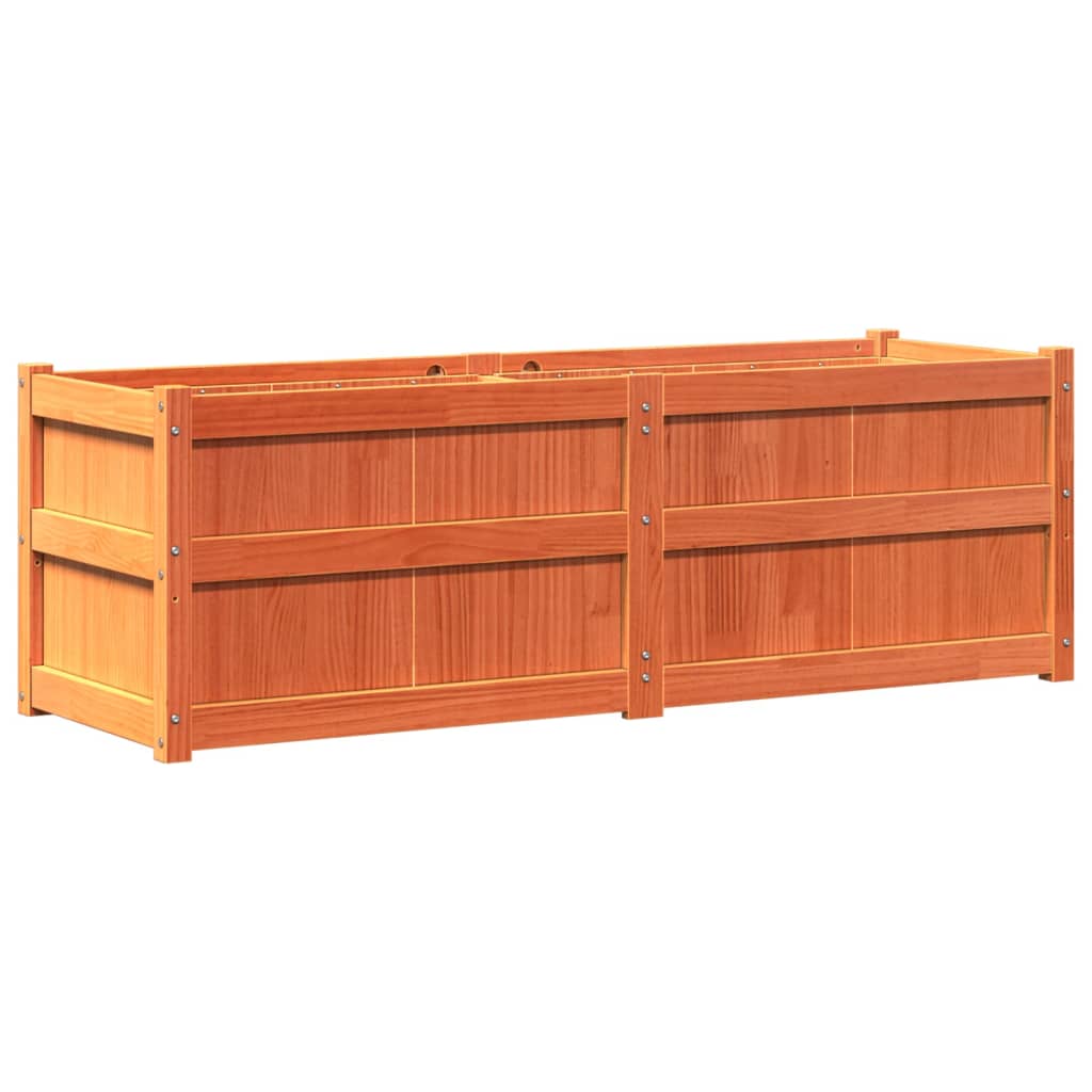 Vidaxl plantenbak 150x50x50 cm massief groenenhout wasbruin