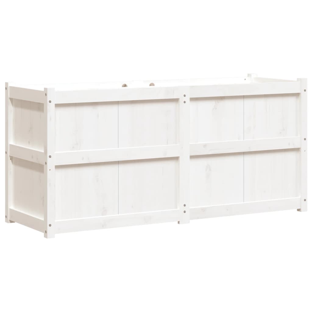 Vidaxl plantenbak 150x50x70 cm massief groenhout wit