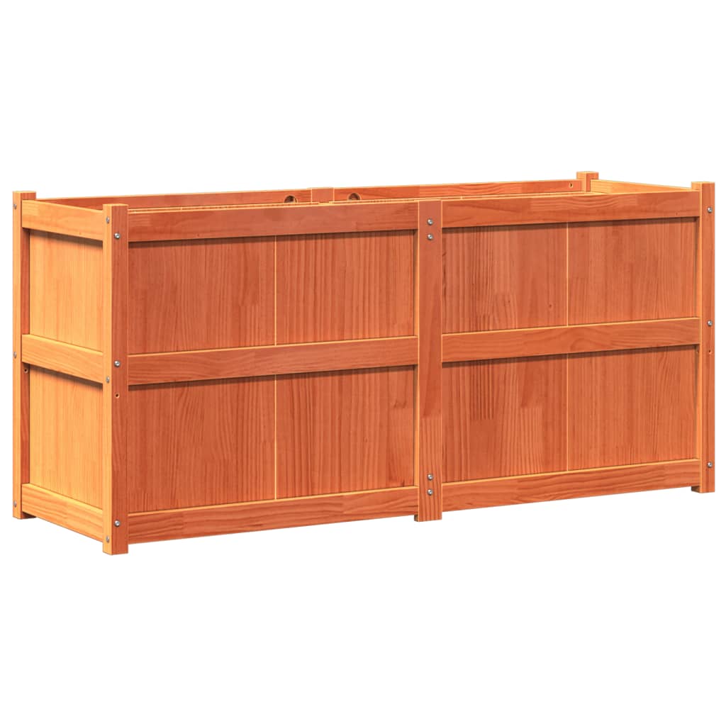 Vidaxl plantenbak 150x50x70 cm massief groenenhout wasbruin