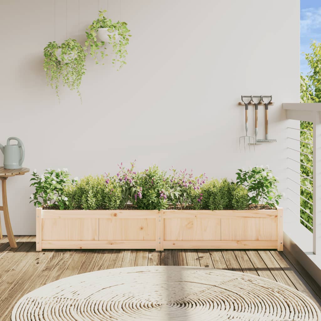 Vidaxl plantenbak 180x31x31 cm massief groenhout