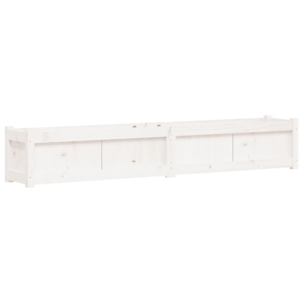 Vidaxl plantenbak 180x31x31 cm massief groenhout wit