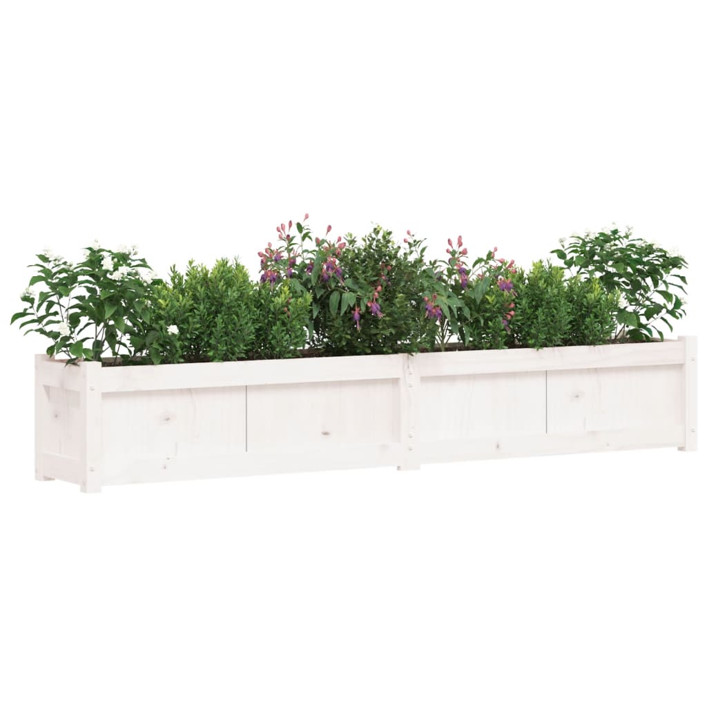 Vidaxl plantenbakken 2 st cm massief groenhout wit