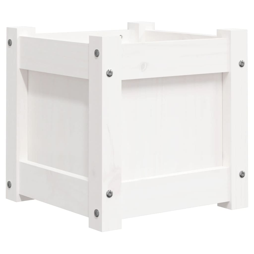 Vidaxl plantenbak 31x31x31 cm massief groenhout wit