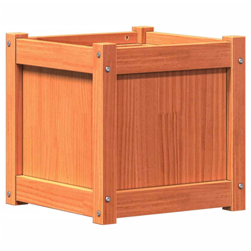 Vidaxl plantenbak 40x40x40 cm massief groenenhout wasbruin