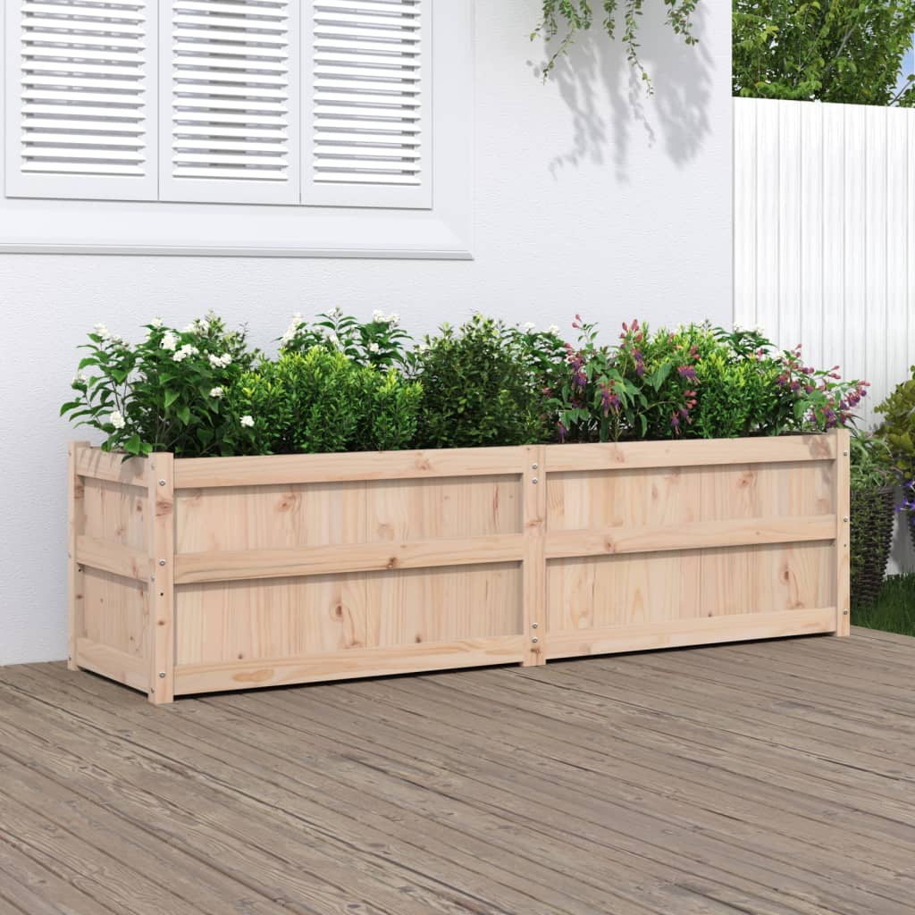 Vidaxl plantenbak 180x50x50 cm massief groenhout