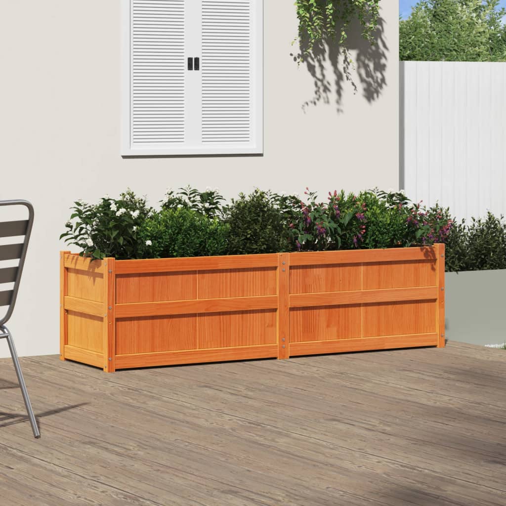 Vidaxl plantenbak 180x50x50 cm massief groenenhout wasbruin