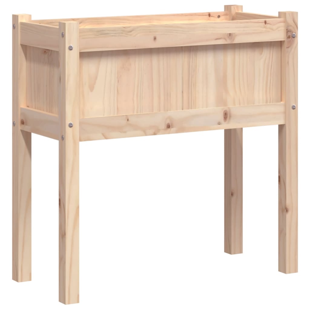 Vidaxl plantenbak met poten 70x31x70 cm massief groenhout